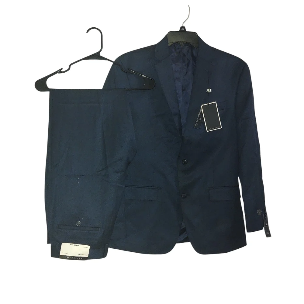 NWT Sean John Navy Blue  Suit Set 40 Reg 34 W